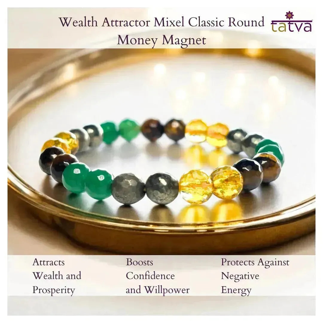 Attract Money Wealth and Abundance - Mixel Stone Bracelet - LA TATVA