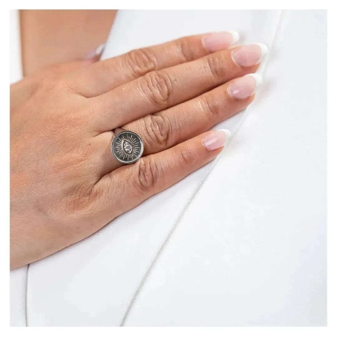 Evil Eye 925 Silver Ring - LA TATVA