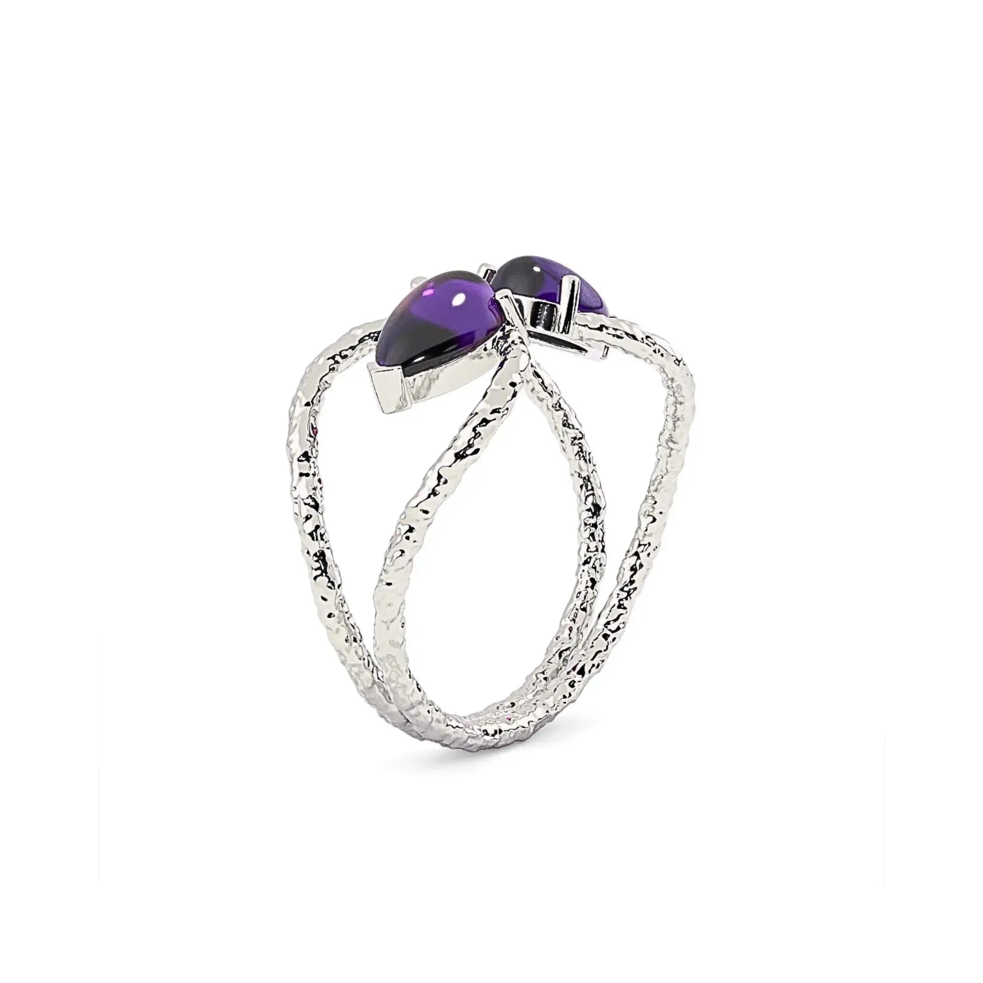 Exquisite Silver Amethyst Tiara Ring – The Perfect Adjustable Gift - LA TATVA