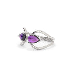 Exquisite Silver Amethyst Tiara Ring – The Perfect Adjustable Gift - LA TATVA