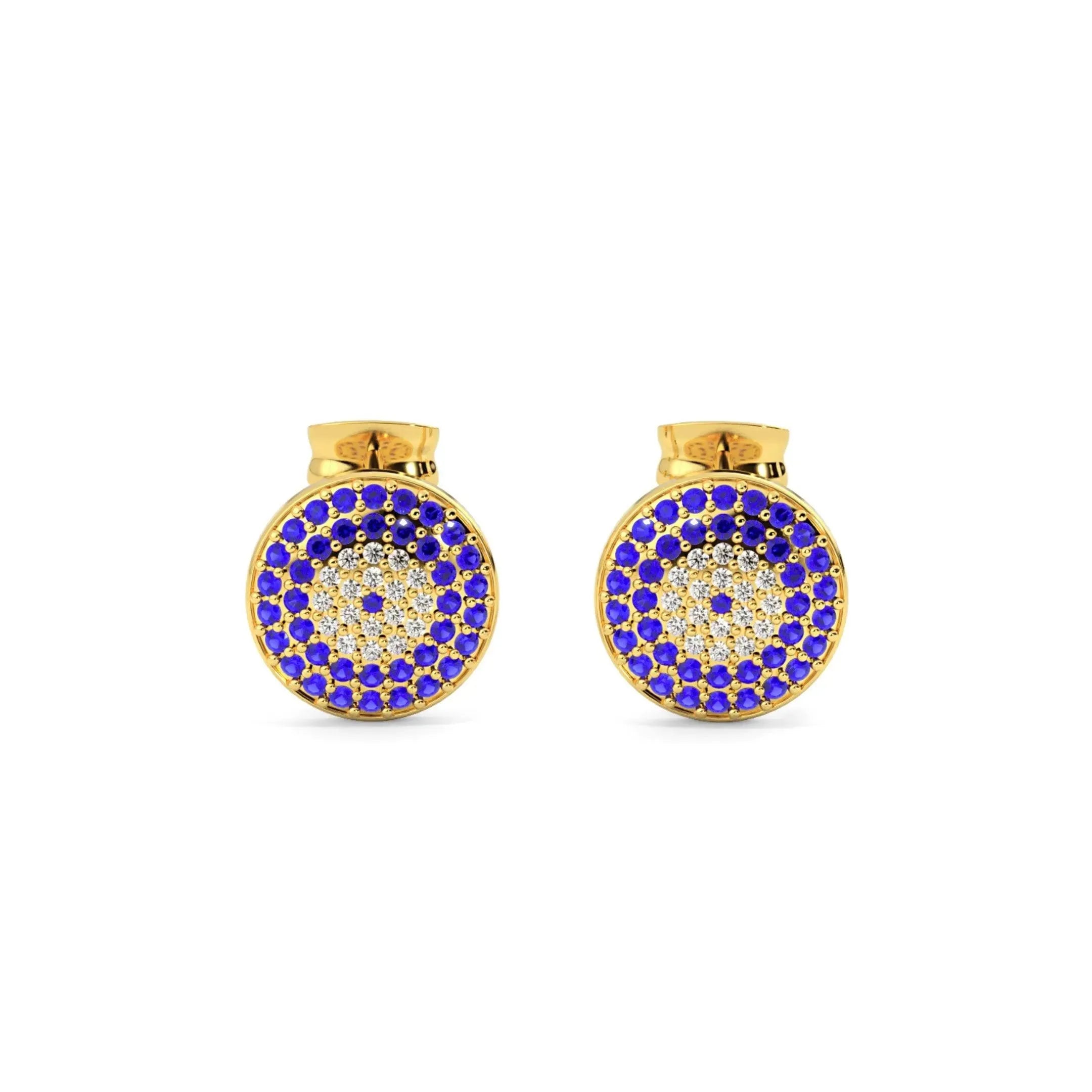 Gold Evil Eye 925 Silver Earring - LA TATVA