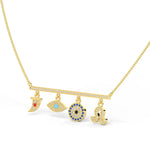 Gold Evil Eye 925 Silver Necklace - LA TATVA