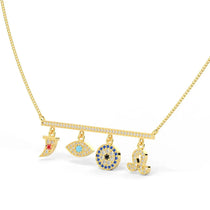 Gold Evil Eye 925 Silver Necklace - LA TATVA