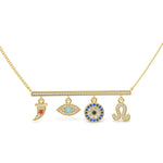 Gold Evil Eye 925 Silver Necklace - LA TATVA