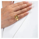 Gold Evil Eye 925 Silver Ring - LA TATVA