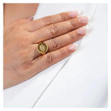 Gold Evil Eye 925 Silver Ring - LA TATVA