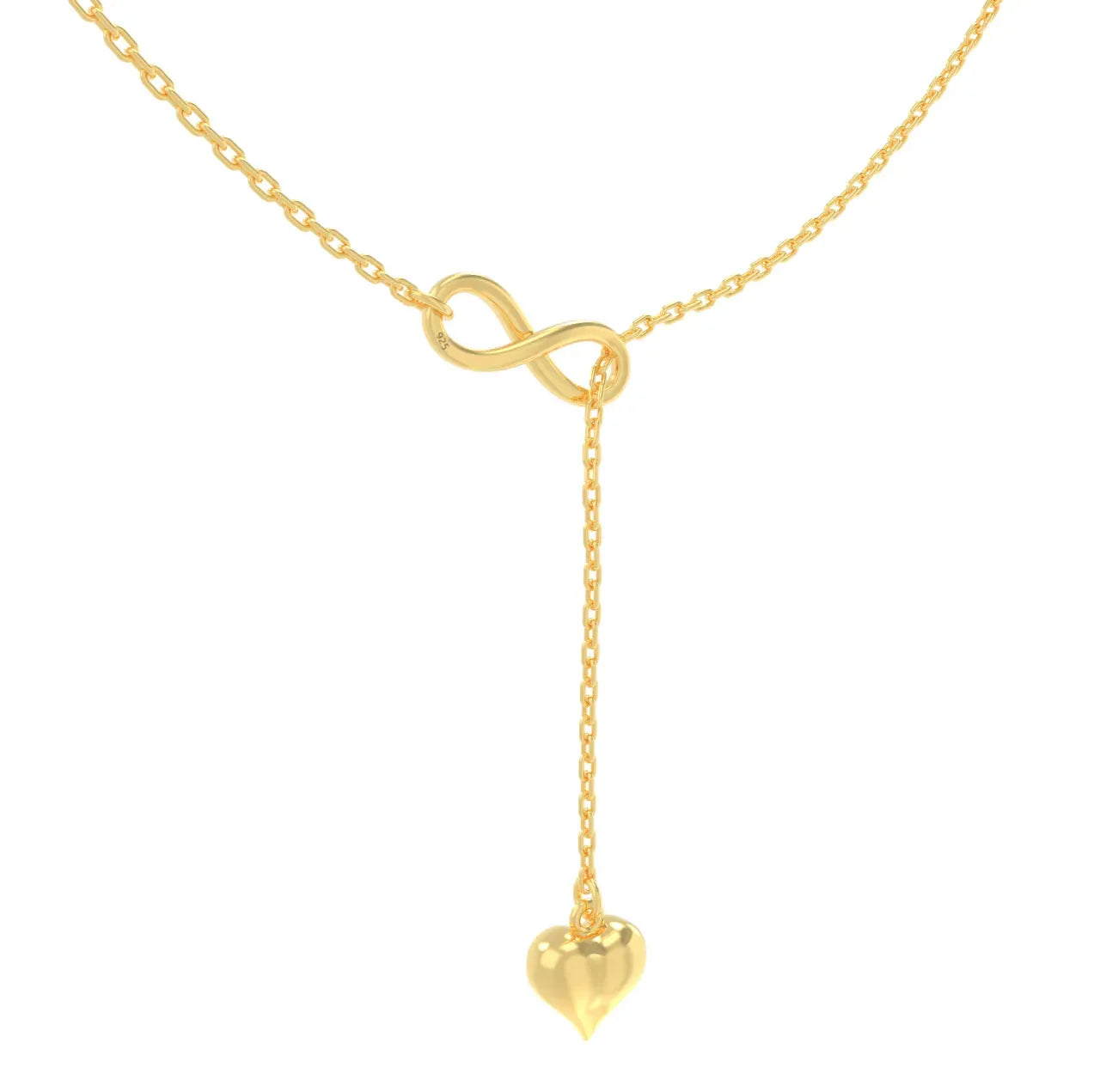 Infinity Heart Sterling Silver Necklace - Gold - LA TATVA