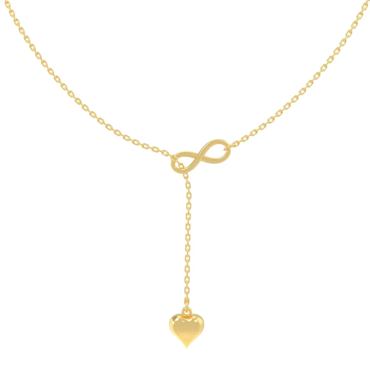 Infinity Heart Sterling Silver Necklace - Gold - LA TATVA