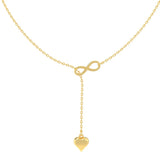 Infinity Heart Sterling Silver Necklace - Gold - LA TATVA