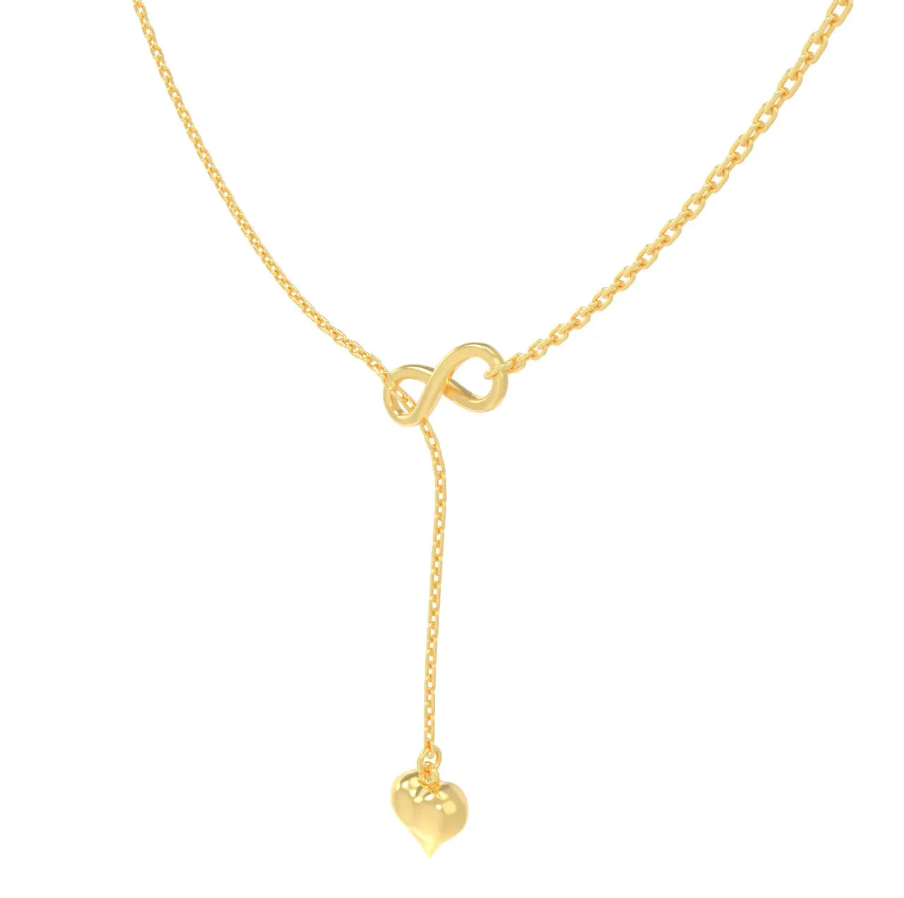 Infinity Heart Sterling Silver Necklace - Gold - LA TATVA