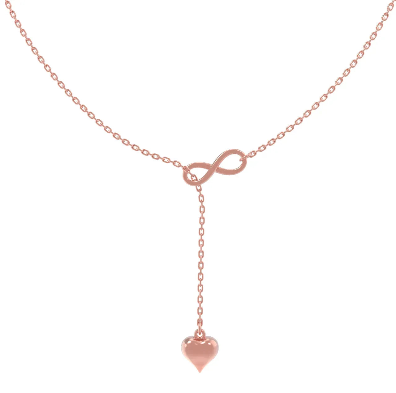 Infinity Heart Sterling Silver Necklace - Rose Gold - LA TATVA