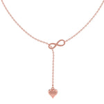 Infinity Heart Sterling Silver Necklace - Rose Gold - LA TATVA