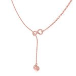 Infinity Heart Sterling Silver Necklace - Rose Gold - LA TATVA