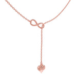 Infinity Heart Sterling Silver Necklace - Rose Gold - LA TATVA