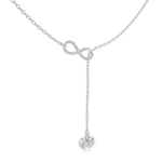 Infinity Heart Sterling Silver Necklace - Silver - LA TATVA