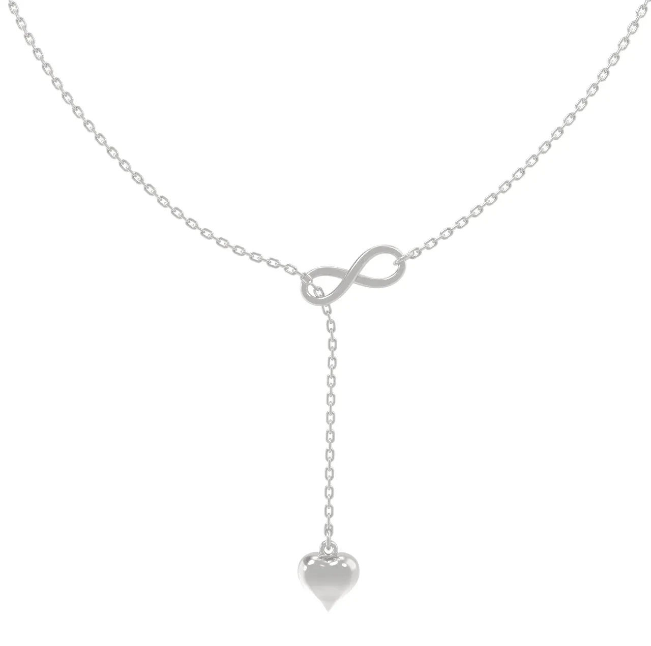 Infinity Heart Sterling Silver Necklace - Silver - LA TATVA