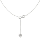 Infinity Heart Sterling Silver Necklace - Silver - LA TATVA