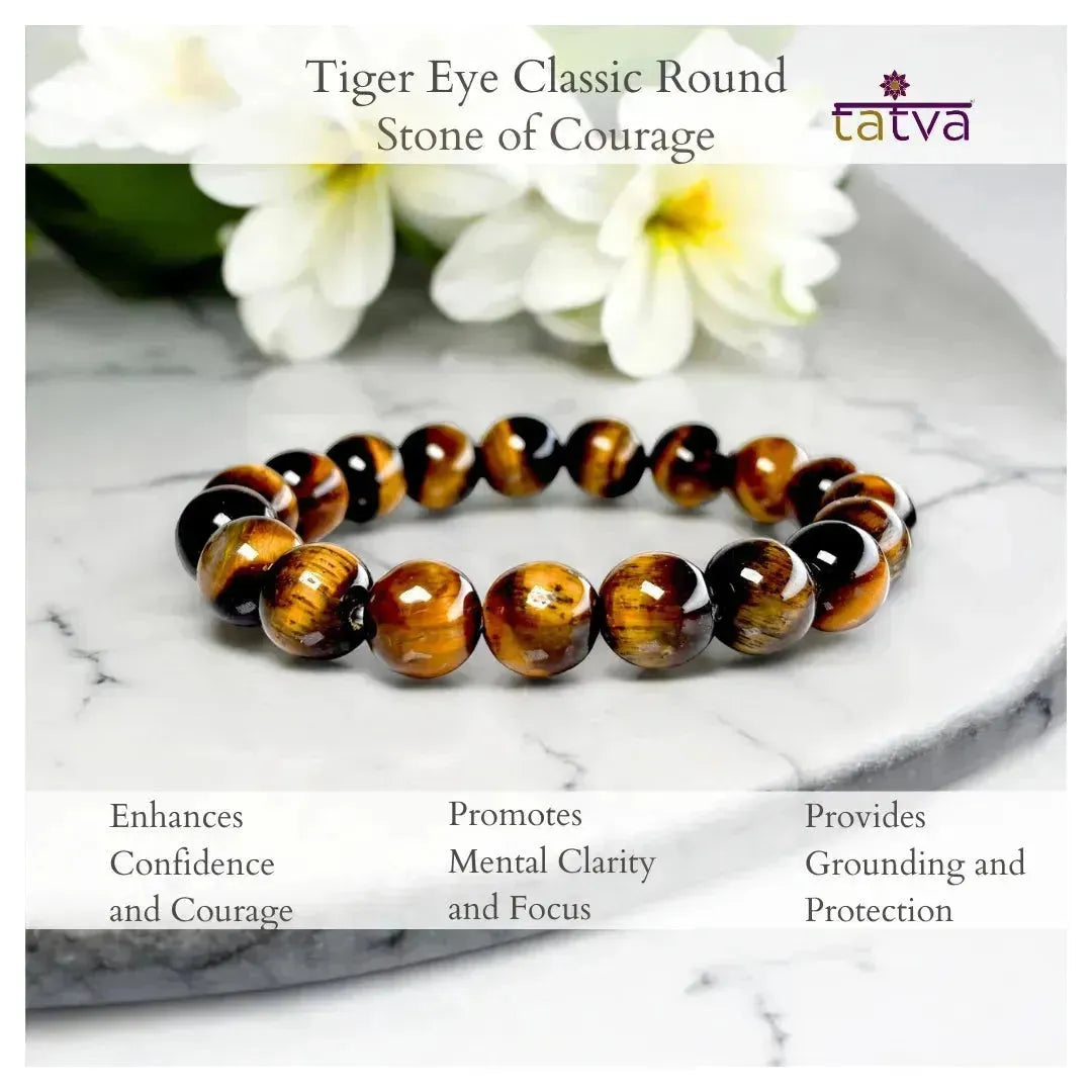 Protection and Grounding Crystal - Tiger Eye Classic Round - LA TATVA