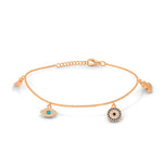 Rose Gold Evil Eye 925 Silver Bracelet - LA TATVA