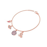 Rose Gold Evil Eye 925 Silver Bracelet - LA TATVA