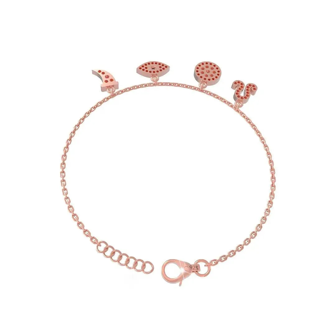 Rose Gold Evil Eye 925 Silver Bracelet - LA TATVA