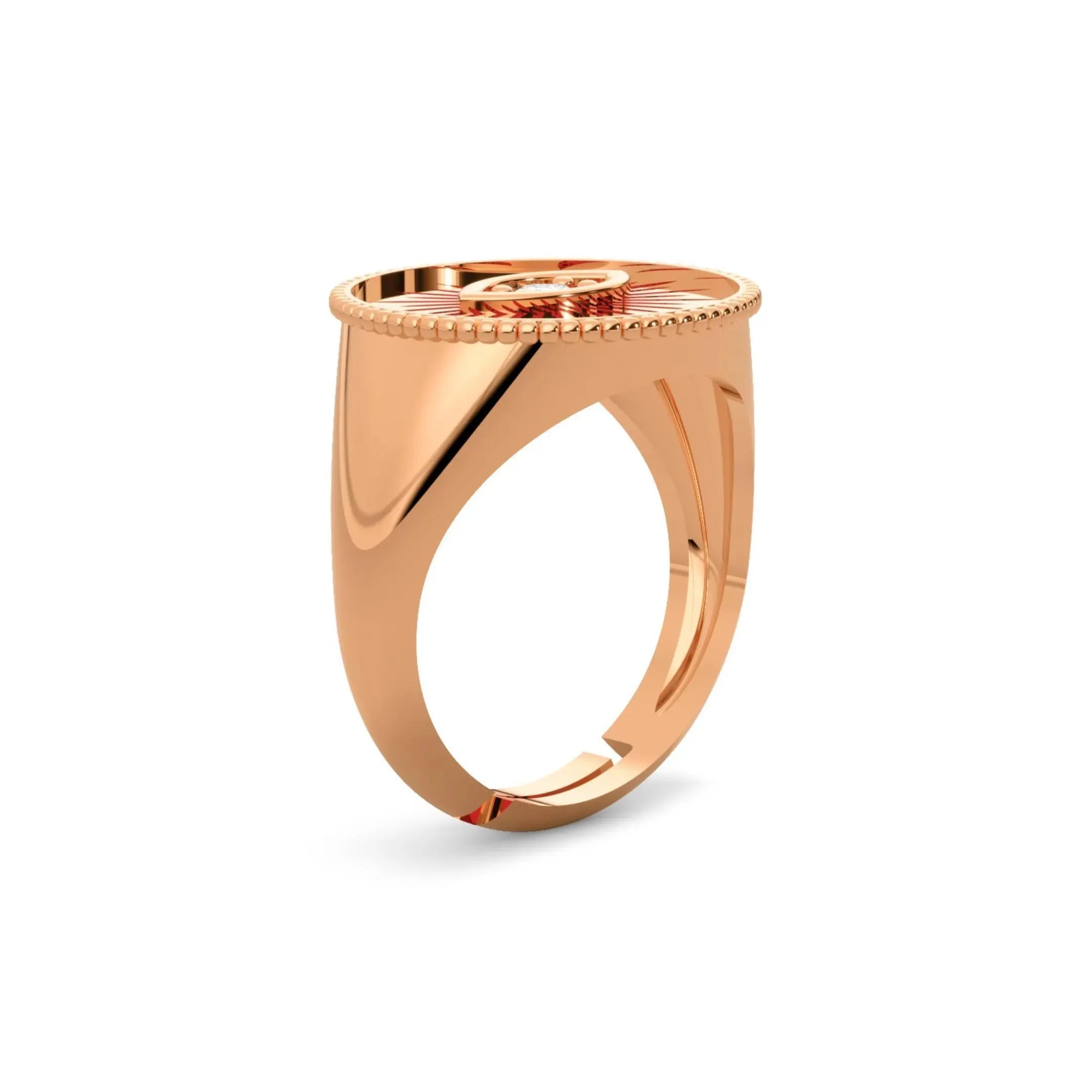 Rose Gold Evil Eye 925 Silver Ring - LA TATVA