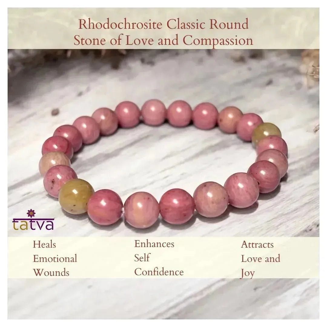 Stone of Love and Compassion - Rhodochrosite Bracelet - LA TATVA