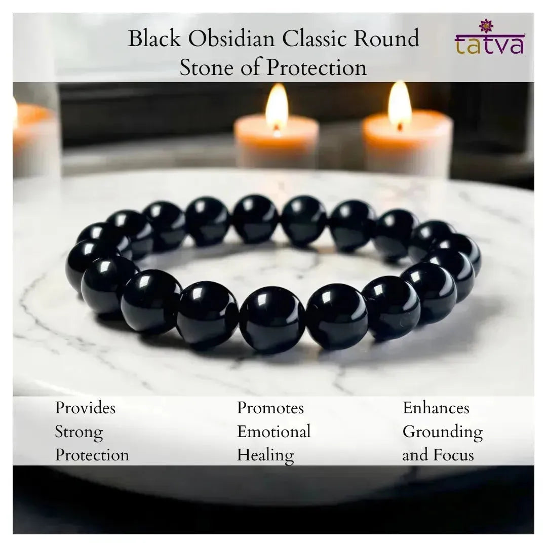 Stone of Protection - Black Obsidian Classic Round - LA TATVA