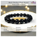 Stone of Protection - Black Obsidian Elegant Diamond - LA TATVA