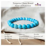 Stone of Protection Fame & Success - Firoza | Turquoise Classic Round - LA TATVA