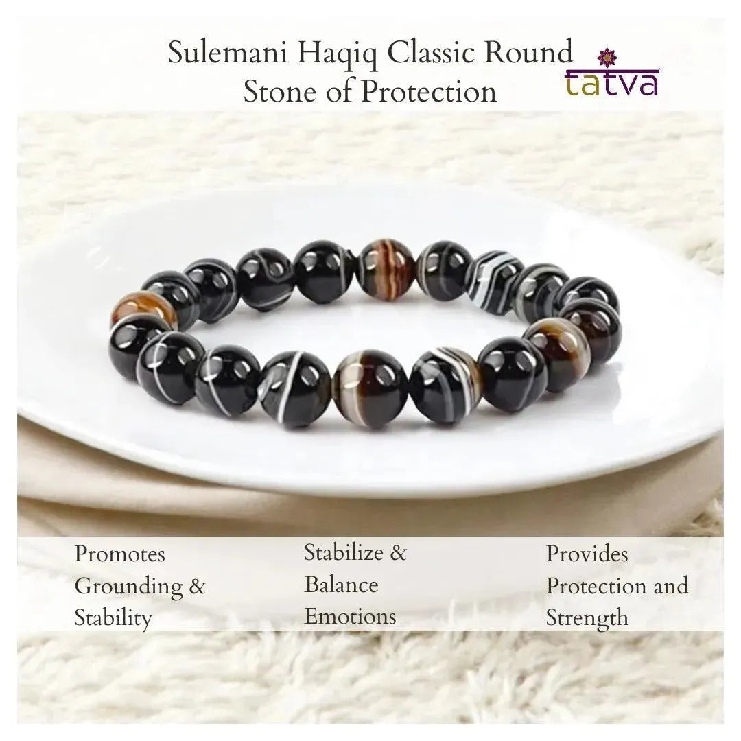 Stone of Protection - Sulemani Haqiq (Black Agate) - LA TATVA