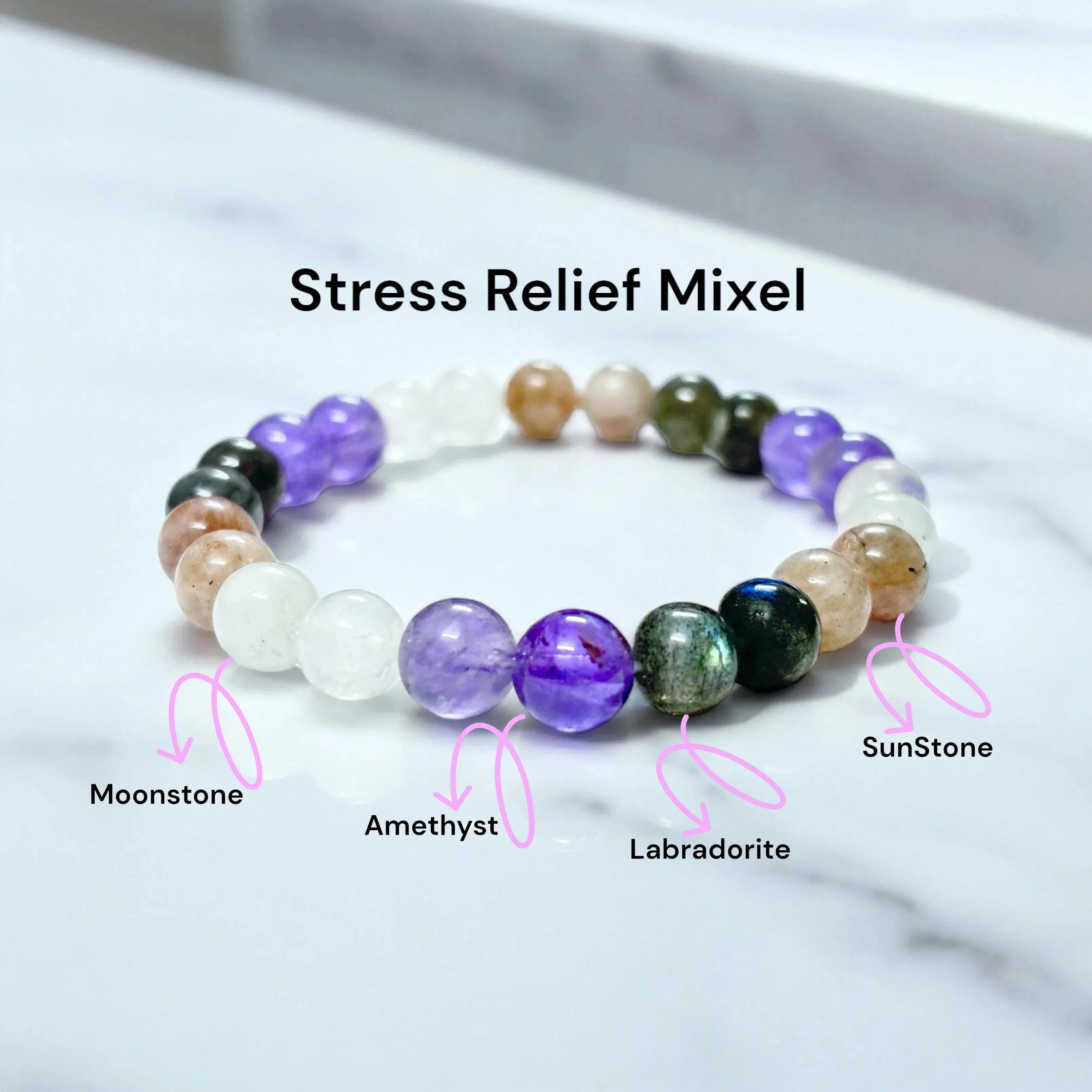 Stress Relief - Mixel Stone Bracelet - LA TATVA