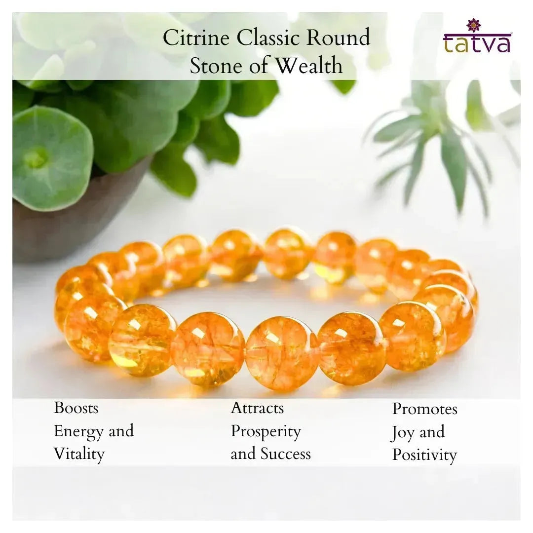 Wealth Stone - Citrine Classic Round - LA TATVA